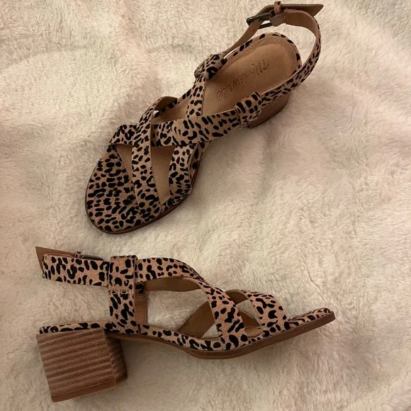 NWB Madewell Leopard Print Sandals - Picture 3 of 7